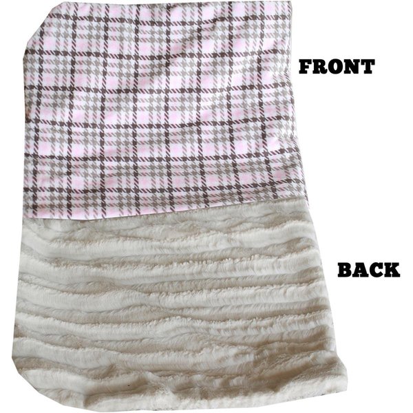 Mirage Pet Products Luxurious Plush Itty Bitty Baby BlanketPink Plaid 500-133 PkPdIB
